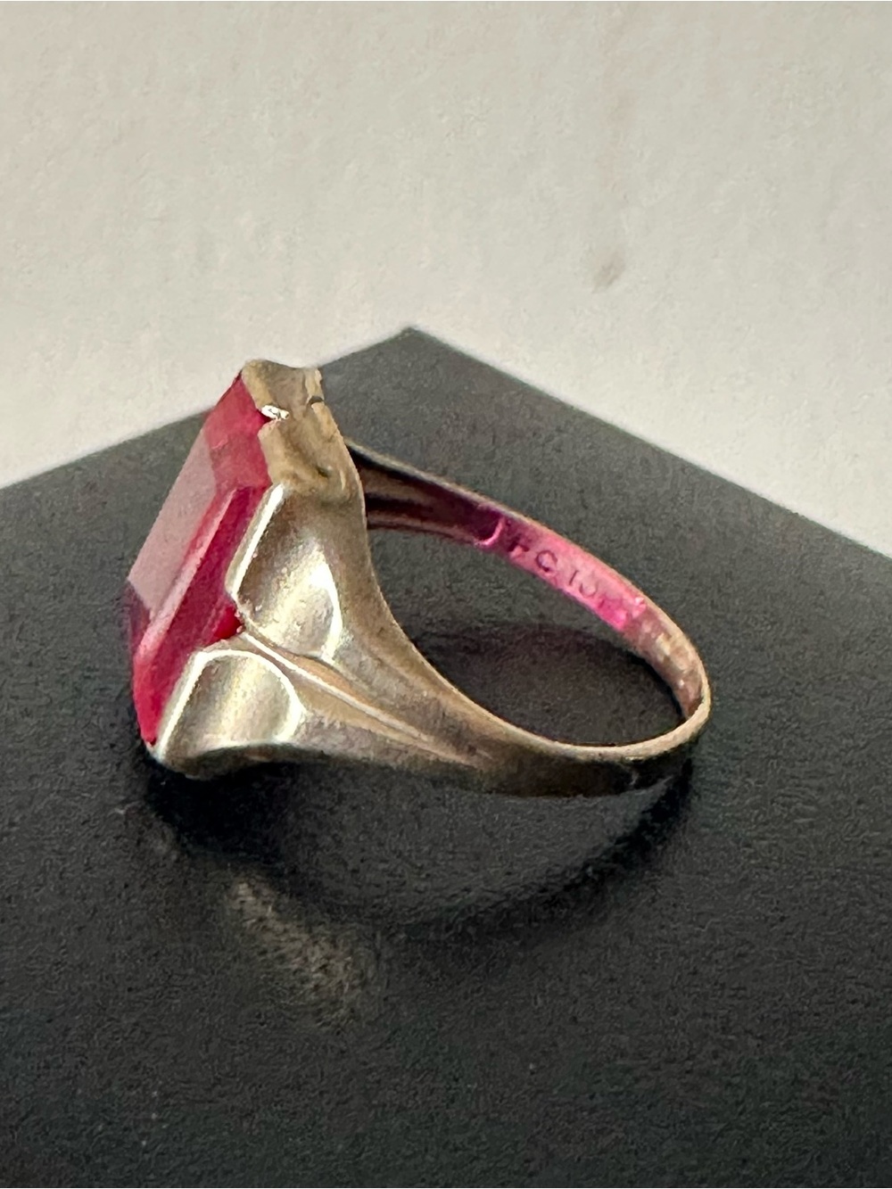 10k Antique Gold Ring Ruby Stone vintage estate - Picture 5 of 5